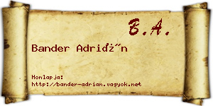 Bander Adrián névjegykártya